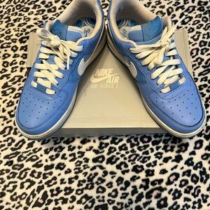 Nike Air Force 1 Light Blue and White Sneakers